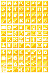 96 Icons Set Golden Background