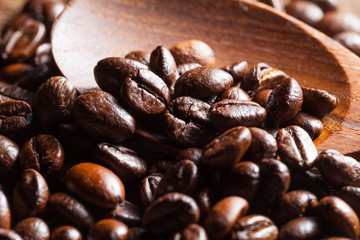 coffee beans with vintage style background.