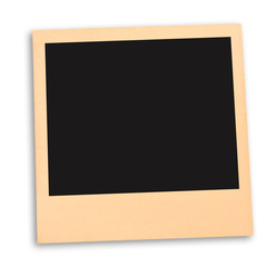 blank instant photo with black space isolated on white. ready to ad your photo
