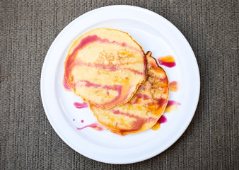 Pancakes on a White Plate