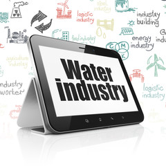 Manufacuring concept: Water Industry on Tablet Computer display