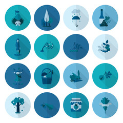 Set of Flat Autumn Icons