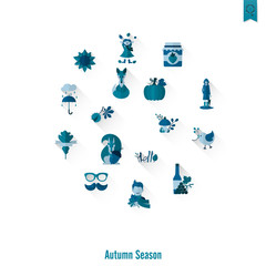 Set of Flat Autumn Icons