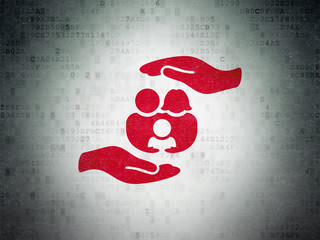 Insurance concept: Family Insurance on Digital Paper background