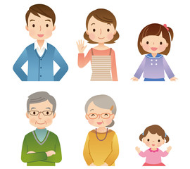 三世代家族　6人　アイコン