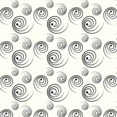 Seamless pattern swirl monochrome vector background