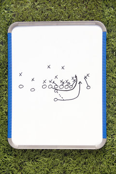 Football Clipboard With Play Diagram