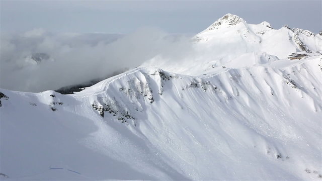 Third peak Aigbi in the Caucasus Mountains. 