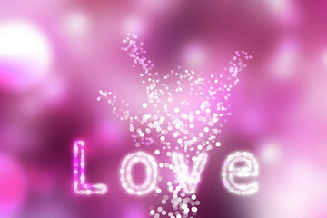 Text Love Pink bokeh blurred beautiful