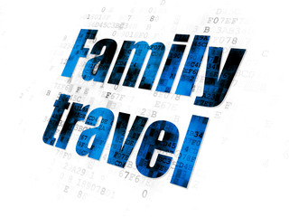Tourism concept: Family Travel on Digital background