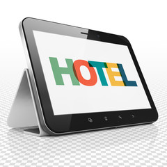 Tourism concept: Hotel on Tablet Computer display