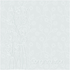 Congratulation card with flowersm vector