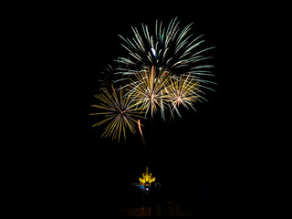 Fototapeta premium Fireworks at Royal Park Rajapruek, Chiang mai Thailand