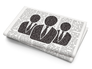 Law concept: Business People on Newspaper background
