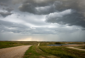 Fototapeta na wymiar Storm Clouds Prairie Sky