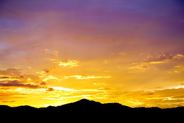 colorful sunset of sky