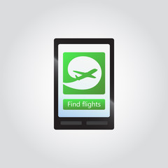 Travel concept - online check in using smart phone, UI applications graphic, user interface flat icon
