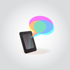 Mobile chatting icon, text message symbol. vector