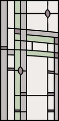 Abstract design, stained glass window, vector