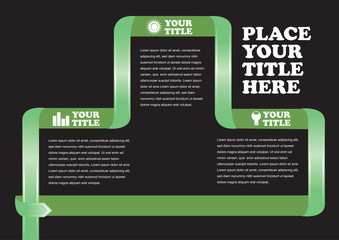 Turning Green Ribbon Abstract Background for Page Layout