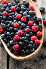 forest berres in a wooden bowl