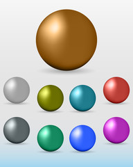 set of colorful glossy spheres