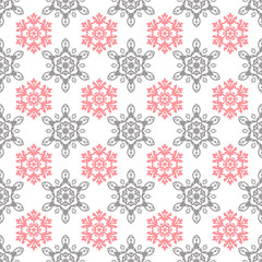 Snowflakes Christmas pattern, seamless vector background