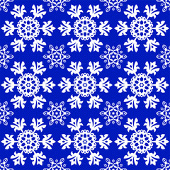 Snowflakes Christmas pattern, seamless vector background