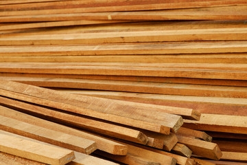 Timber on construction site