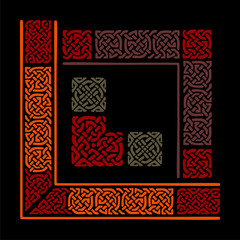 Obraz premium Celtic knot frame and design elements, vector illustration