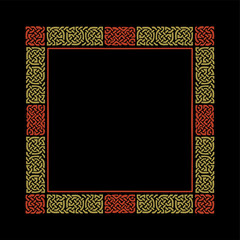 Obraz premium Celtic knot frame and design elements, vector illustration