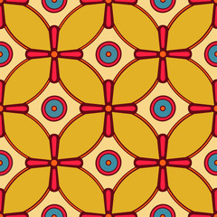 Fototapeta premium Vintage seamless pattern vector, 70's style