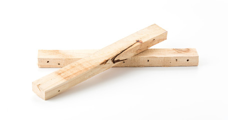 light brown wood on white background