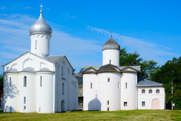 Fototapeta na wymiar Novgorod the Great, the Church on the Yaroslav courtyard