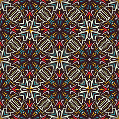 Tiled background with oriental ornaments, vector
