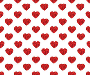 3d hearts seamless background, vector