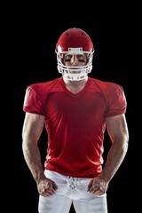 American football player looking at camera