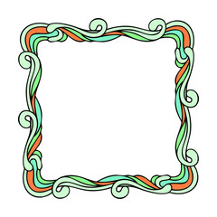 Waves frame, decorative design, vector