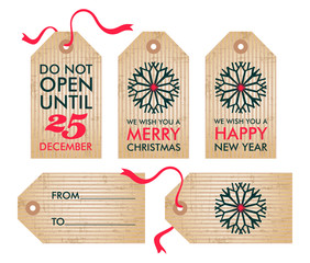 Christmas Gift Tags, vector illustration