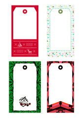 Christmas Gift Tags, vector illustration