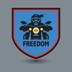 Fototapeta premium Biker stamp or label with the text Freedom inside