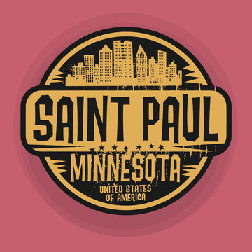 Stamp or label with name of Saint Paul, Minnesota