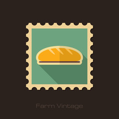 Bread retro flat stamp with long shadow