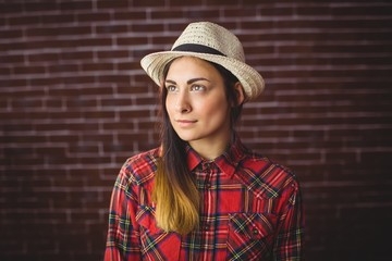 Beautiful hipster in check shirt