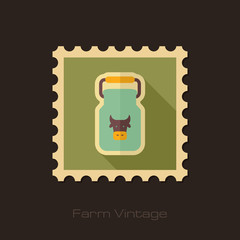 Can container for milk retro flat stamp