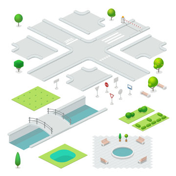 Isometric city elements