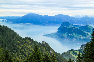 Naklejka na ściany i meble View from Mt. Pilatus, Lake Luzern, Switzerland