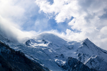 Fototapeta na wymiar The Mount Blanc in Chamonix, France.