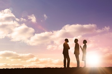 Fototapeta premium Composite image of business colleagues talking