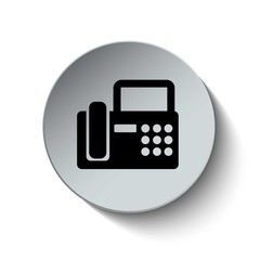 Fax icon. Telephone icon.  Button. Vector Illustration